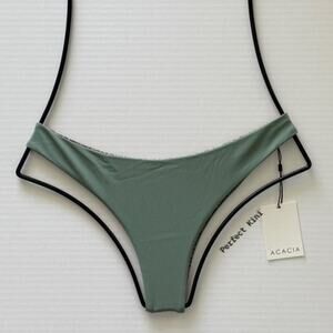 Acacia HO'OKIPA Ribbed Bikini Bottom - Clover - Cheeky, Minimal Coverage Size L